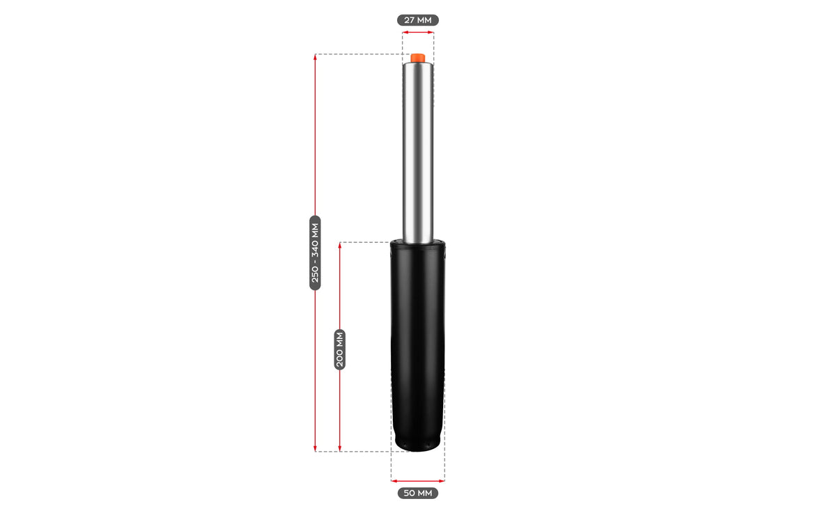 Universal gas spring for swivel chairs