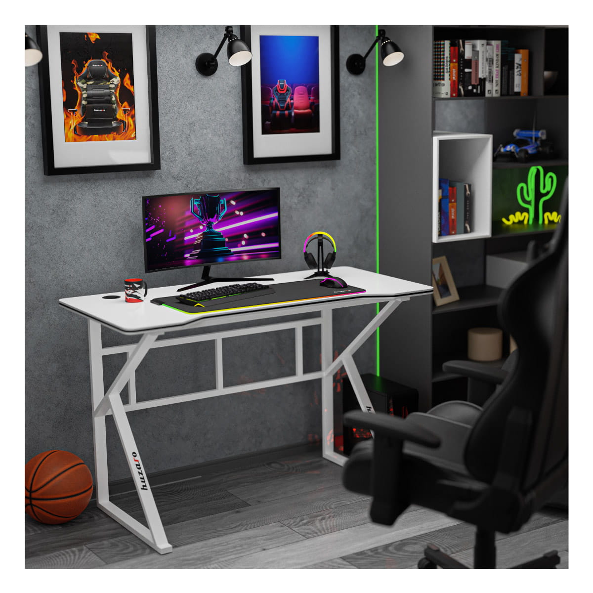 Huzaro Hero 1.6 White 120 cm Gaming Desk