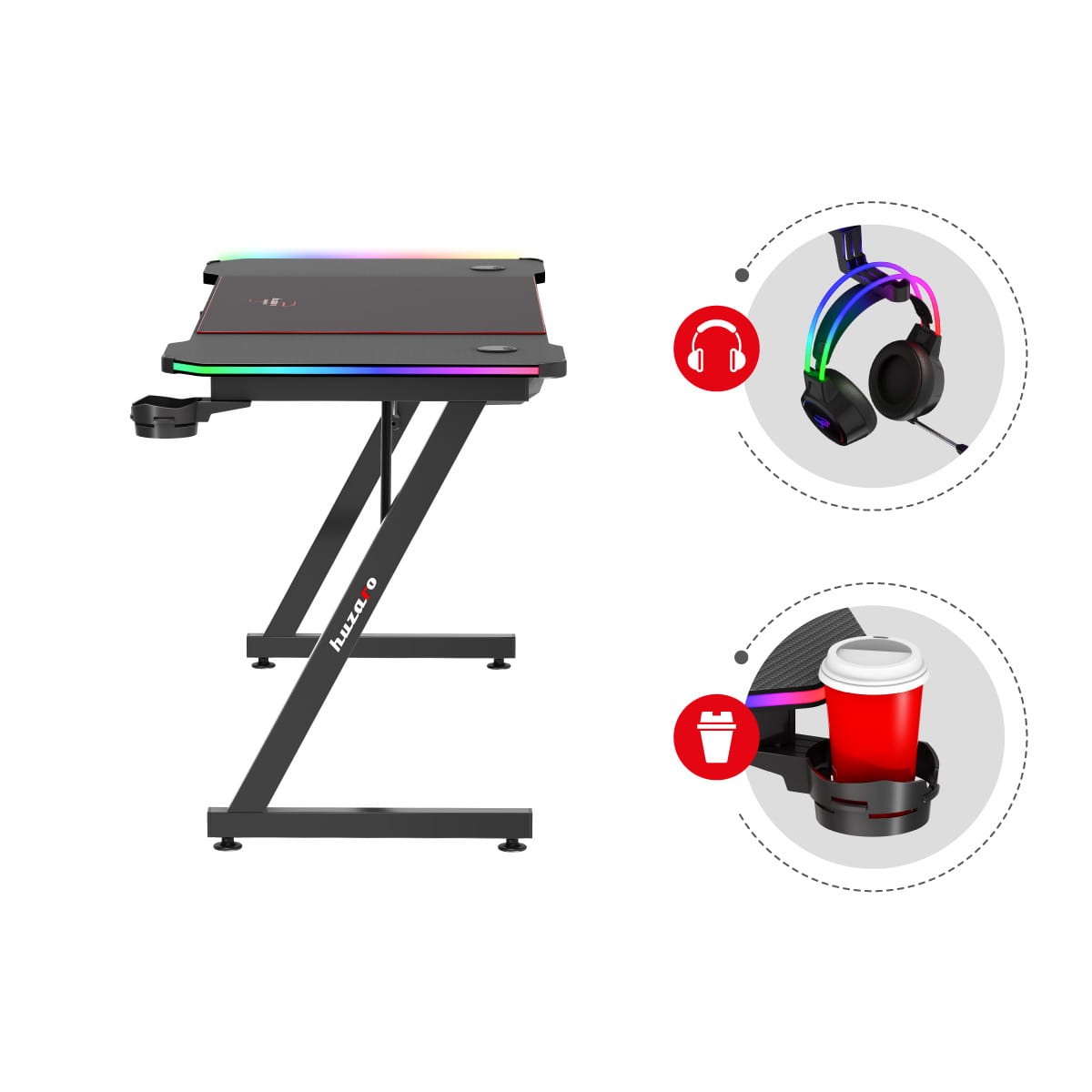 Huzaro Hero 4.8 RGB 160 cm Gaming Desk