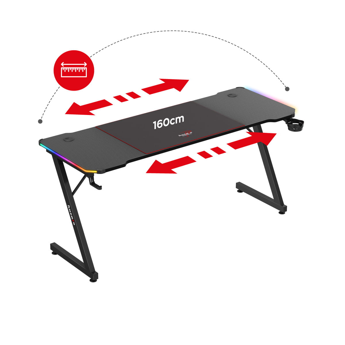 Huzaro Hero 4.8 RGB 160 cm Gaming Desk