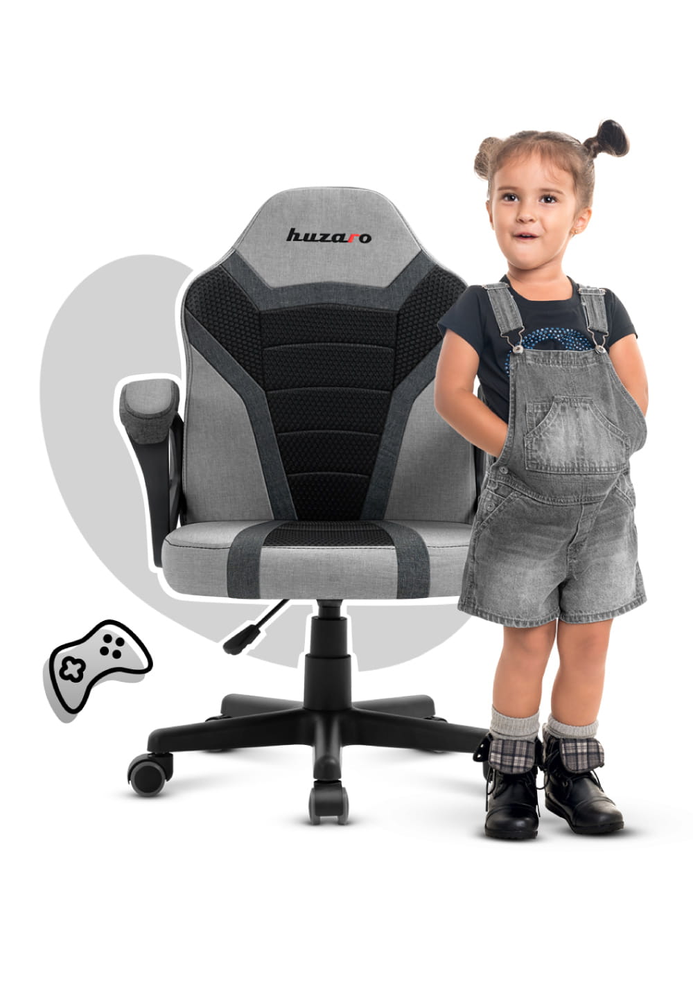 HUZARO RANGER 1.0 Grey Mesh Children’s Gaming Chair – OUTLET