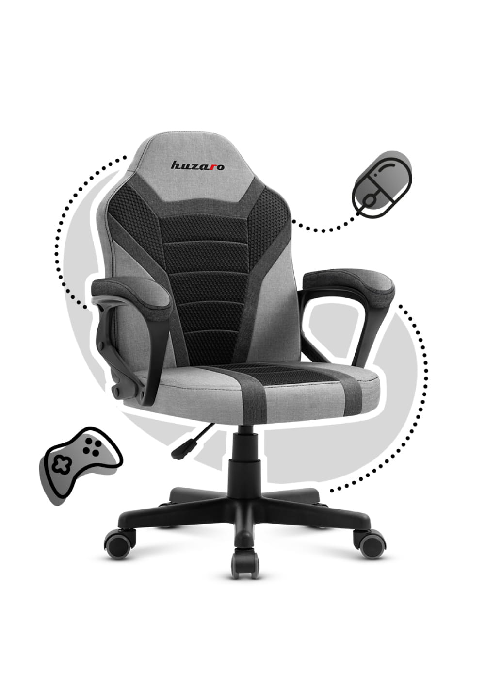 HUZARO RANGER 1.0 Grey Mesh Children’s Gaming Chair – OUTLET