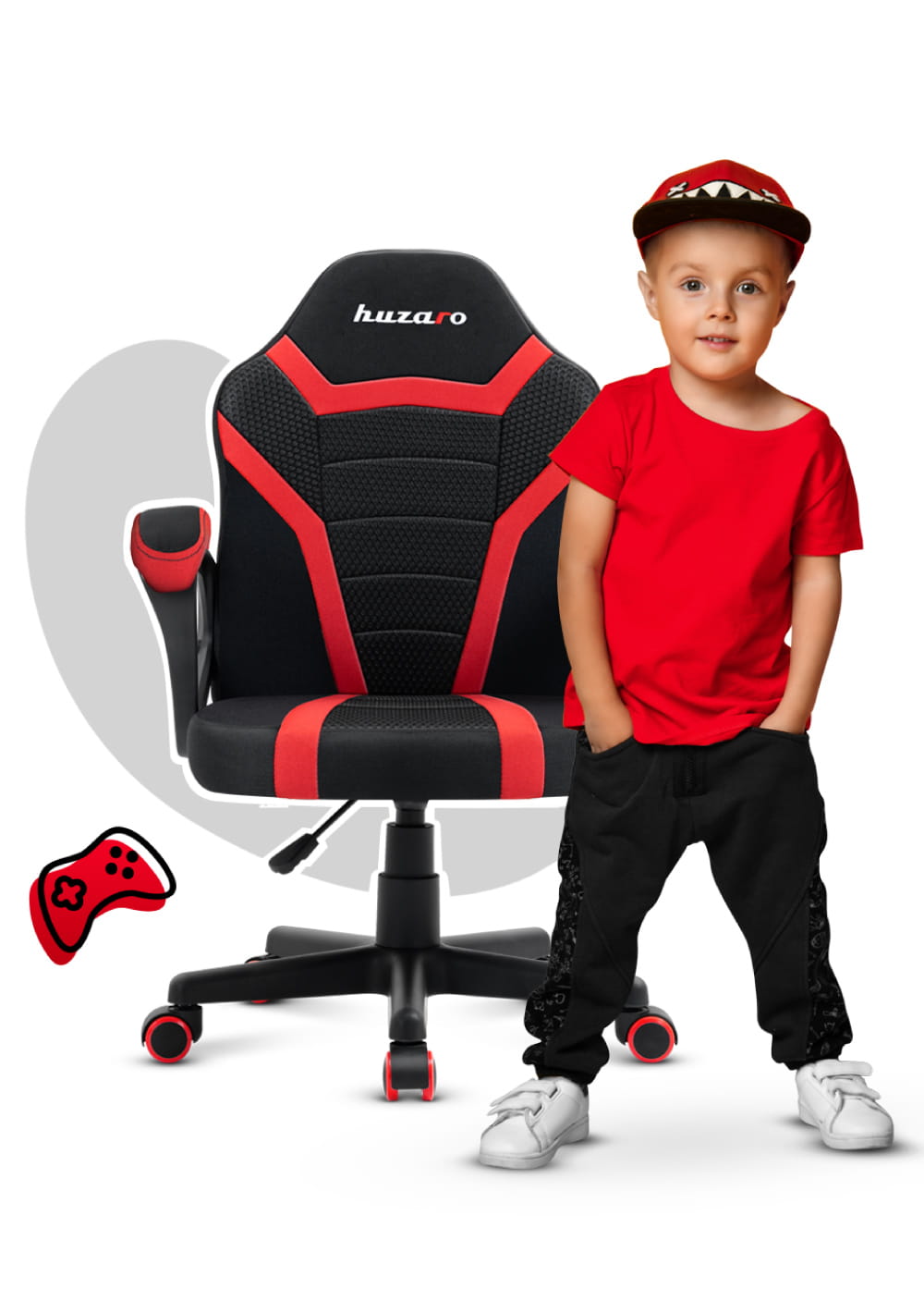HUZARO RANGER 1.0 Red Mesh Children’s Gaming Chair – OUTLET