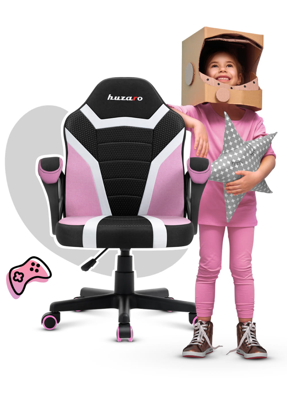 HUZARO RANGER 1.0 Pink Mesh Children’s Gaming Chair – OUTLET