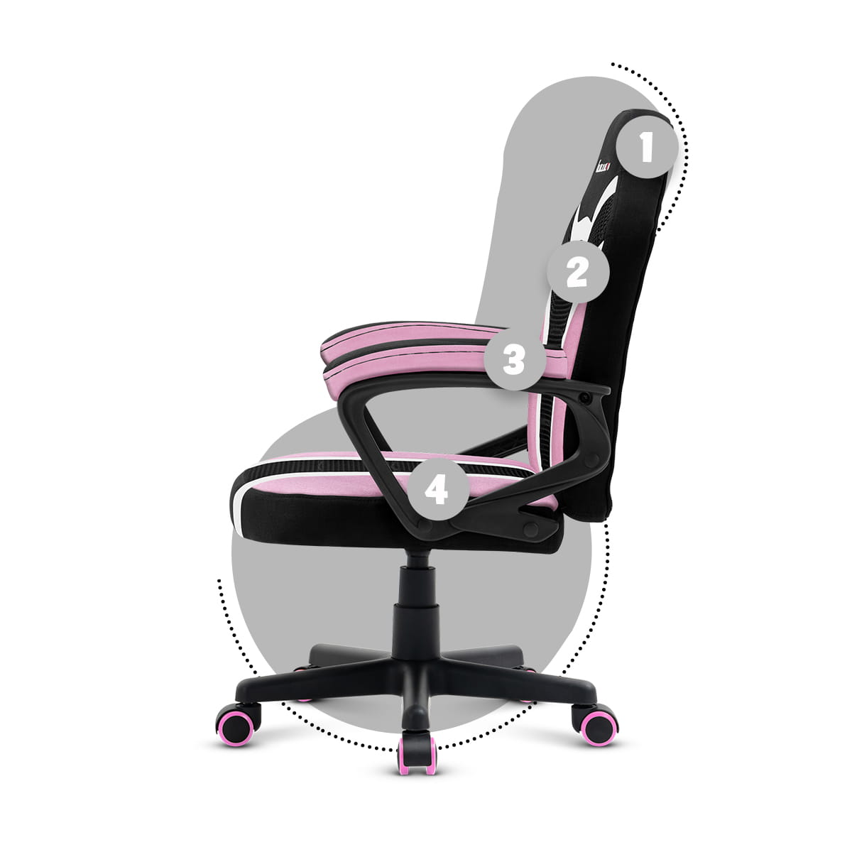 HUZARO RANGER 1.0 Pink Mesh Children’s Gaming Chair – OUTLET