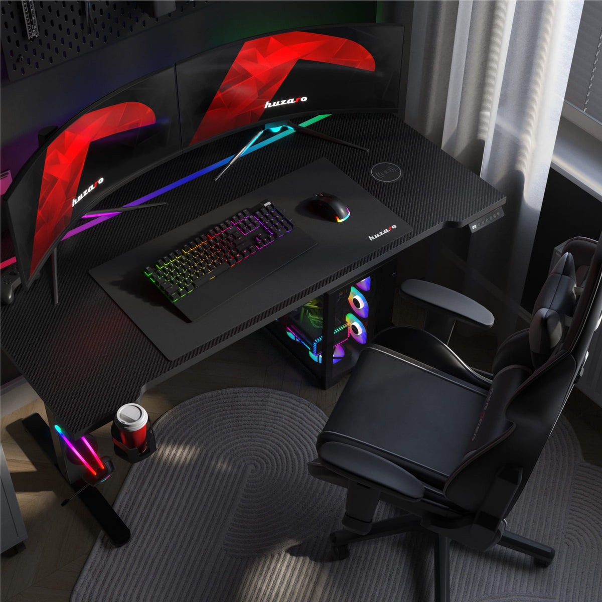 Huzaro Hero 8.7 RGB LED 140 cm Electric Desk
