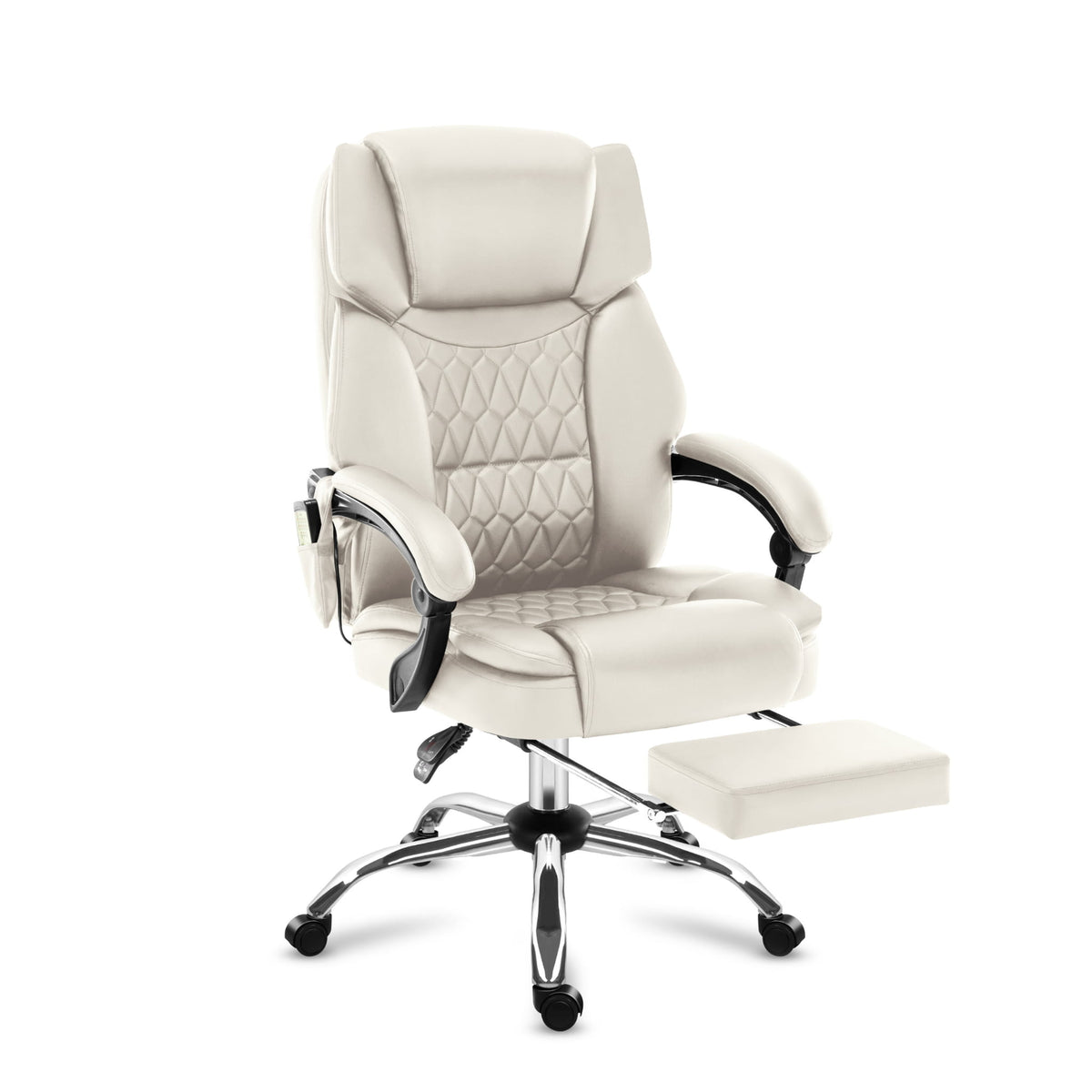 Mark Adler Boss 6.0 Beige office chair with massage function and footrest