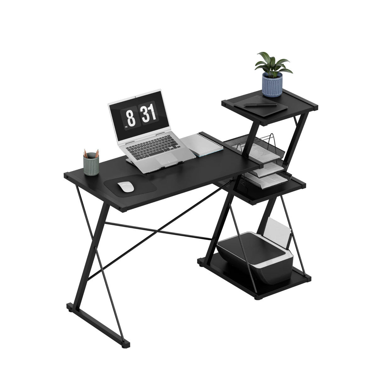 Mark Adler Leader 3.5 Black 116 cm desk with shelves