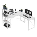 Mark Adler Leader 5.9 White 145 cm corner desk with shelves