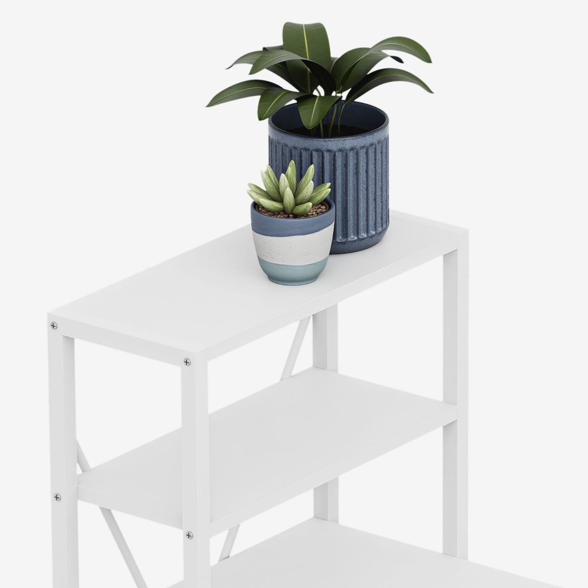 Mark Adler Leader 5.9 White 145 cm corner desk with shelves