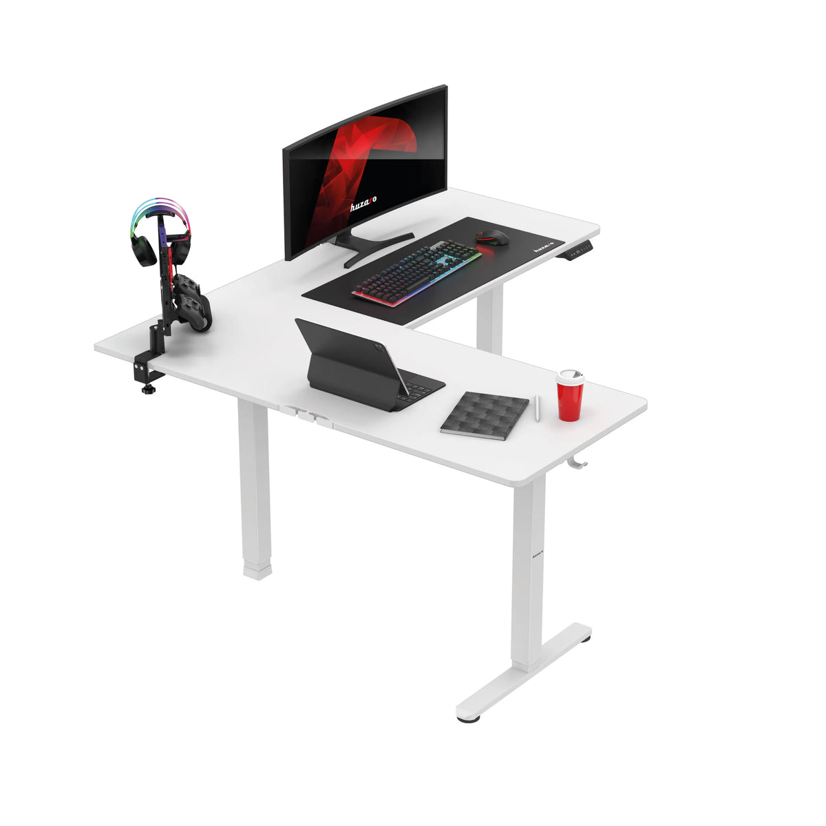 Huzaro Hero 9.5 White 160 cm electric corner desk