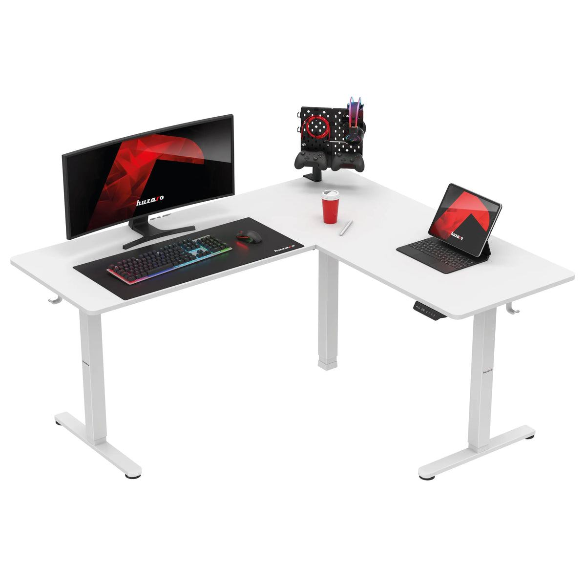 Huzaro Hero 9.5 White 160 cm electric corner desk