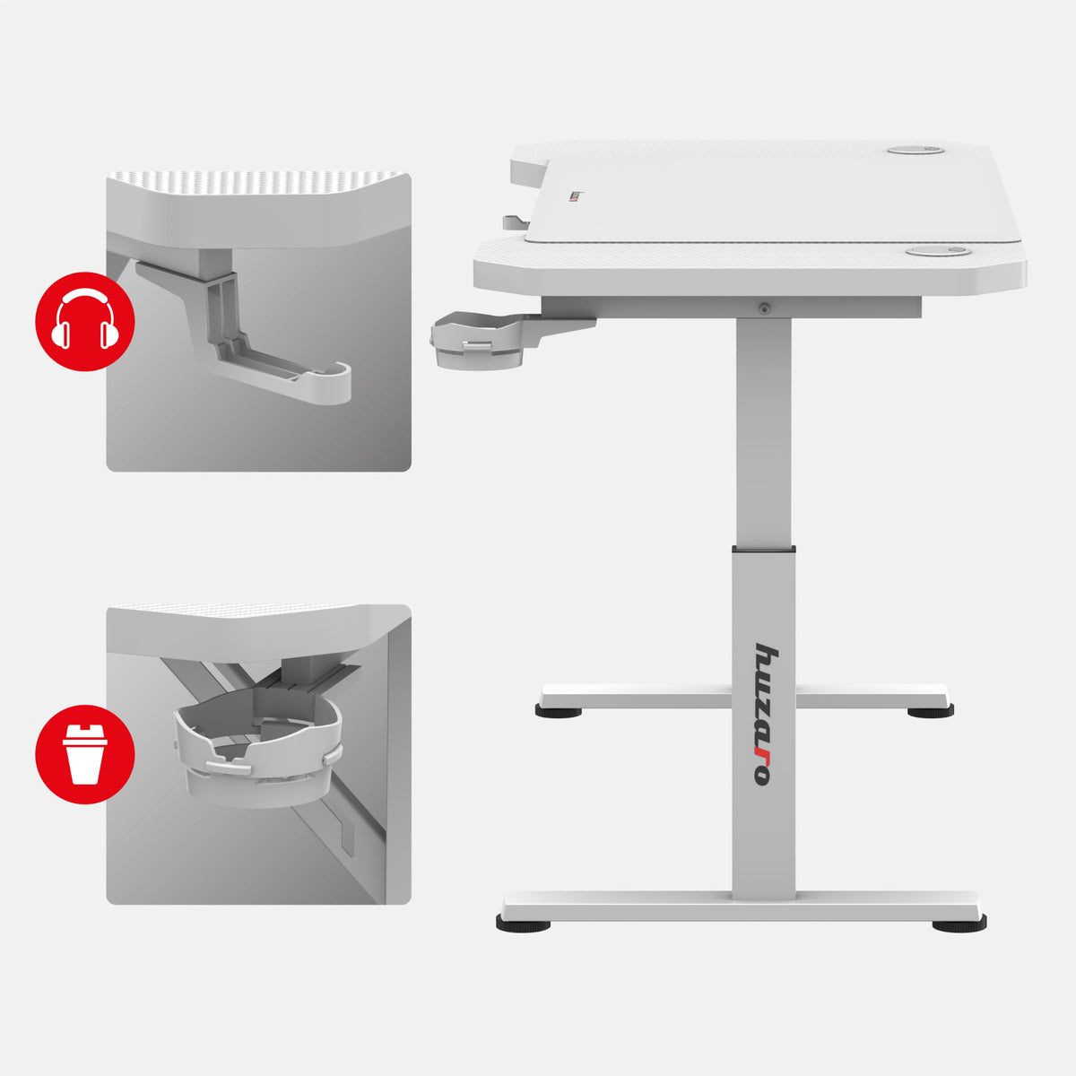 Huzaro Hero 2.6 White 120 cm Gaming Desk