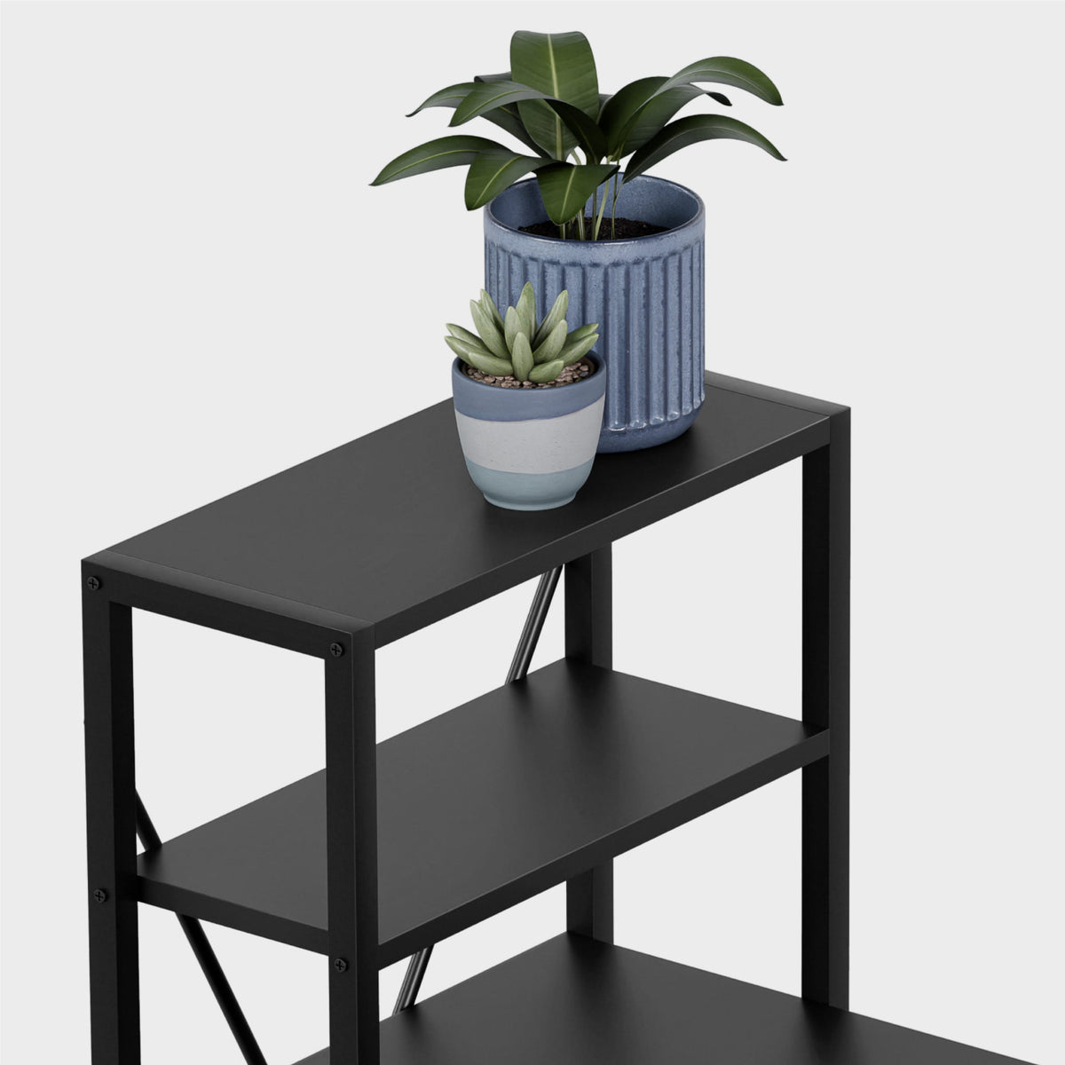 Mark Adler Leader 5.9 Black 145 cm corner desk with shelves