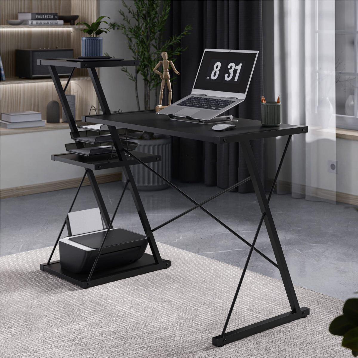Mark Adler Leader 3.5 Black 116 cm desk with shelves