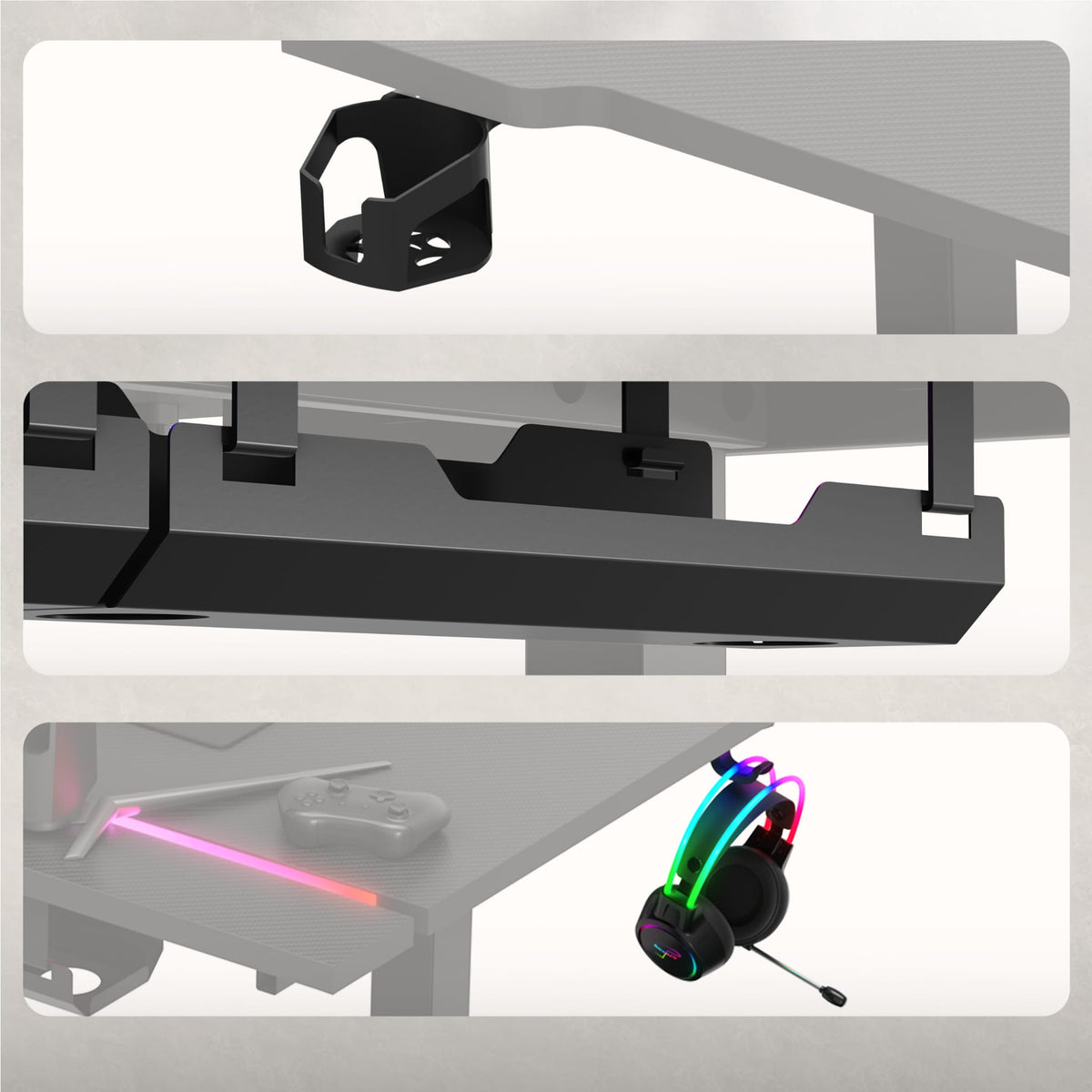Huzaro Hero 8.7 RGB LED 140 cm Electric Desk
