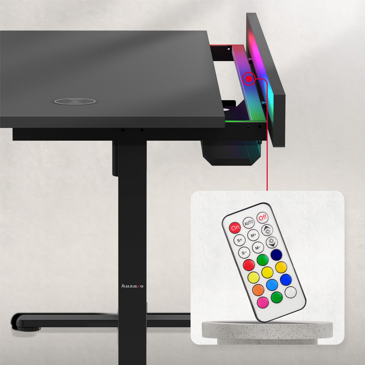 Huzaro Hero 8.7 RGB LED 140 cm Electric Desk