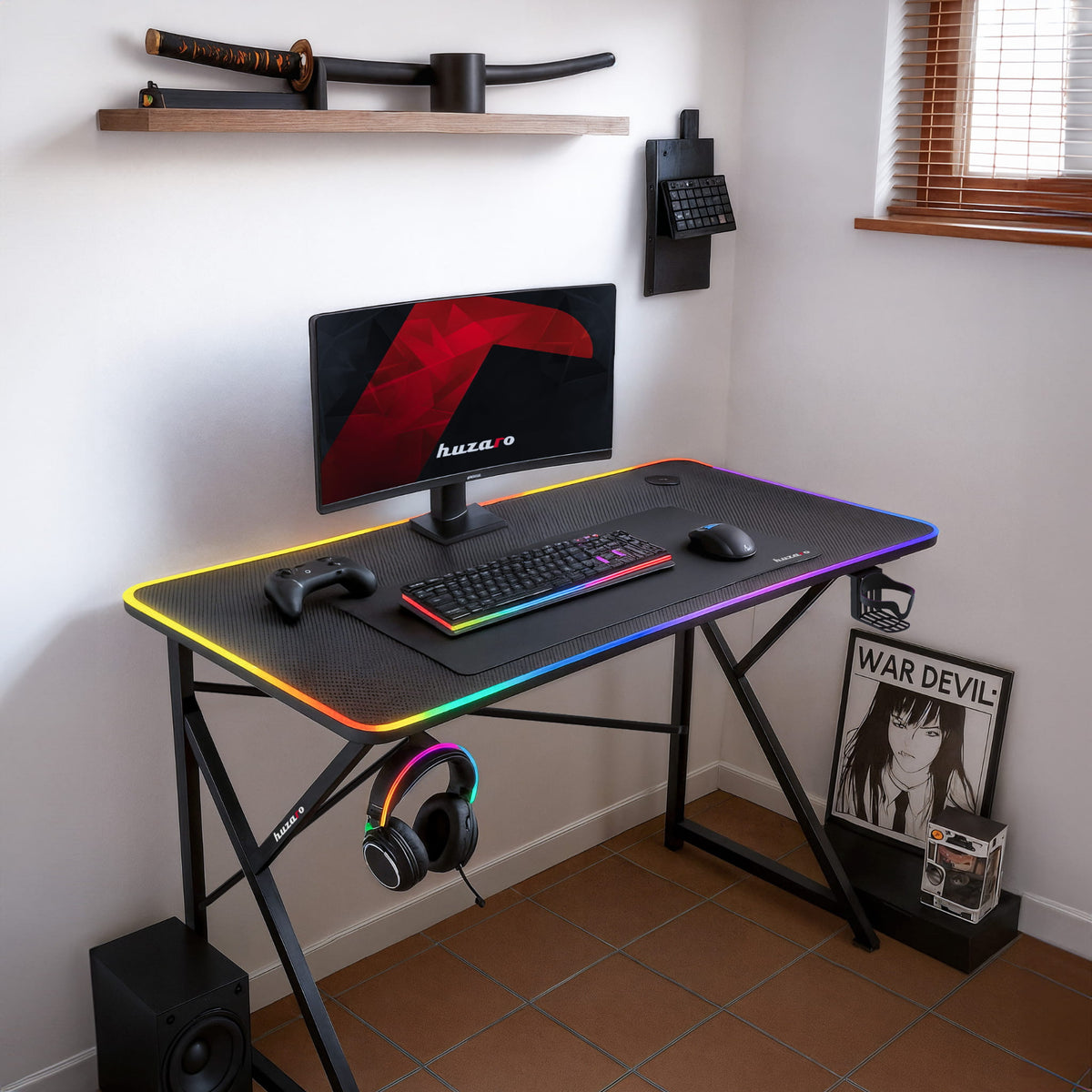Huzaro Hero 1.7 RGB Black 120 cm Gaming Desk
