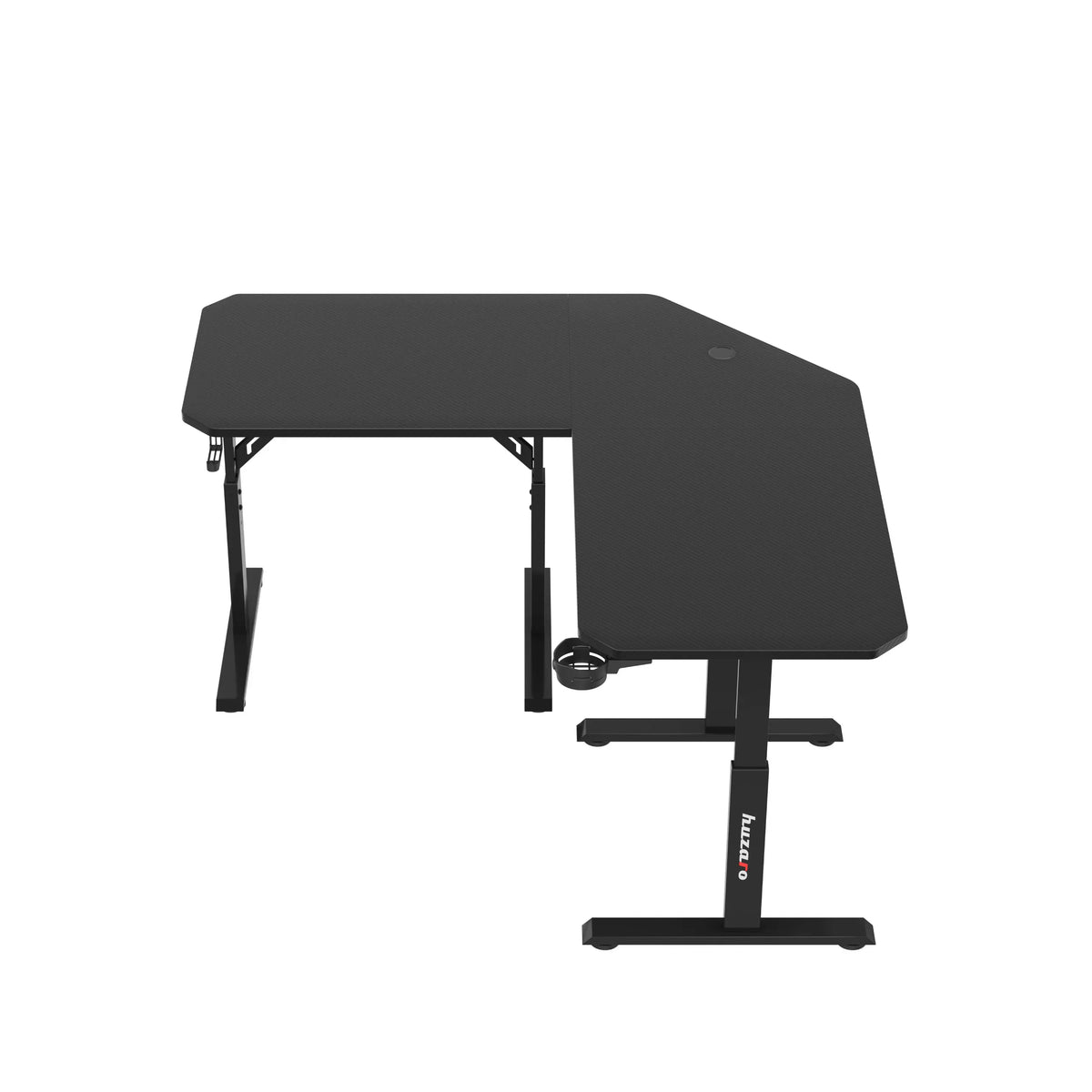 Huzaro Hero 7.3 Black height-adjustable corner gaming desk