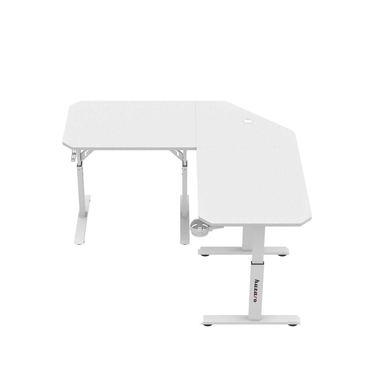 Huzaro Hero 7.3 White height-adjustable corner gaming desk