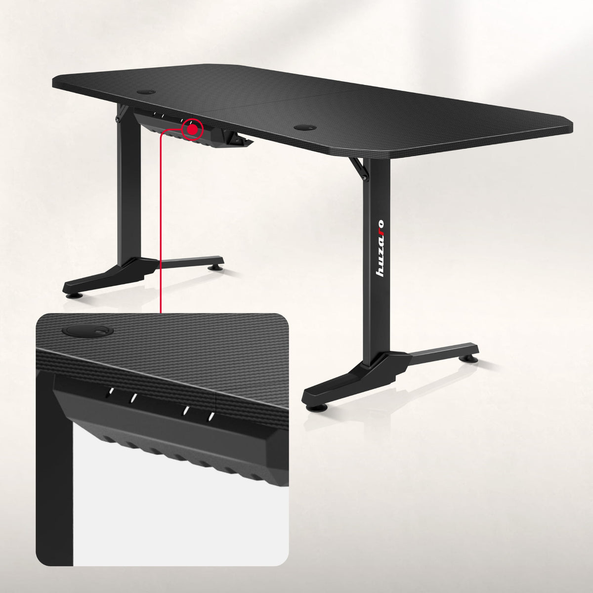 Huzaro Hero 4.7 Black 160 cm Gaming Desk