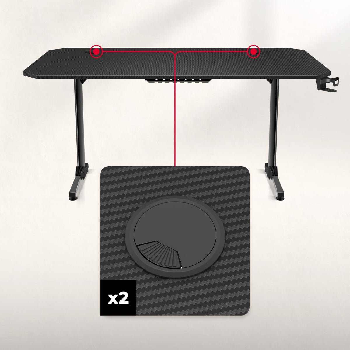 Huzaro Hero 4.7 Black 160 cm Gaming Desk