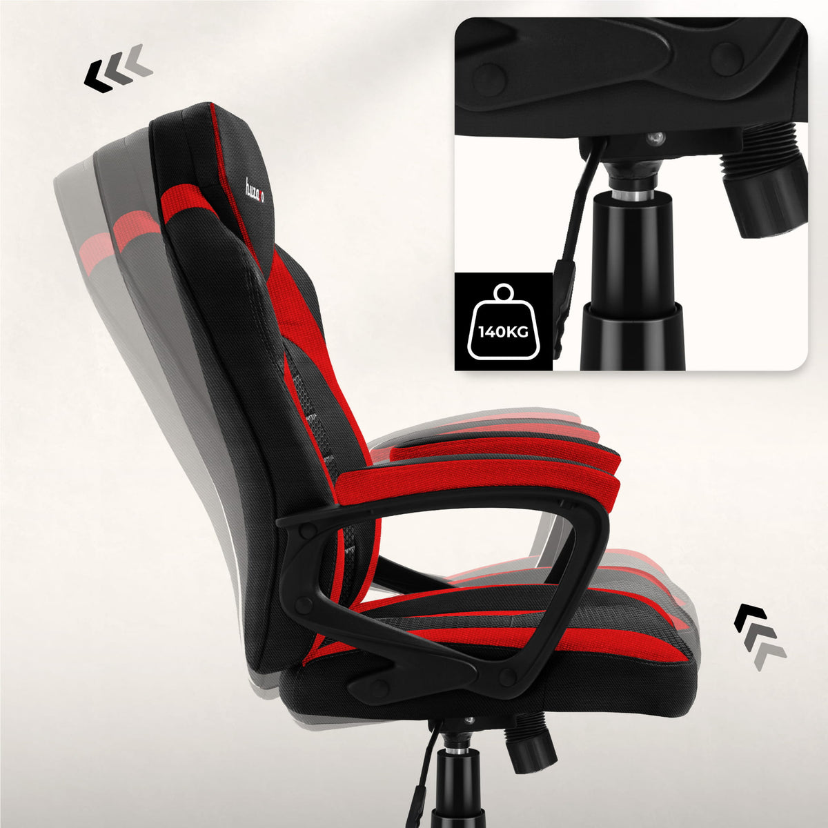 HUZARO FORCE 2.5 Red Mesh Gaming Chair