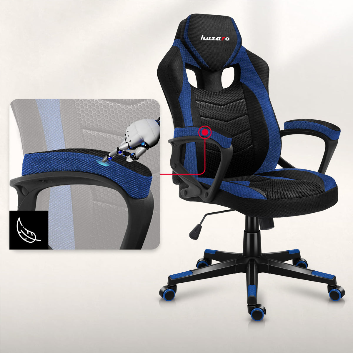 HUZARO FORCE 2.5 Blue Mesh Gaming Chair