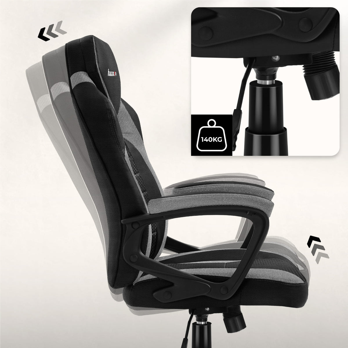 Huzaro FORCE 2.5 Grey Mesh Gaming Chair