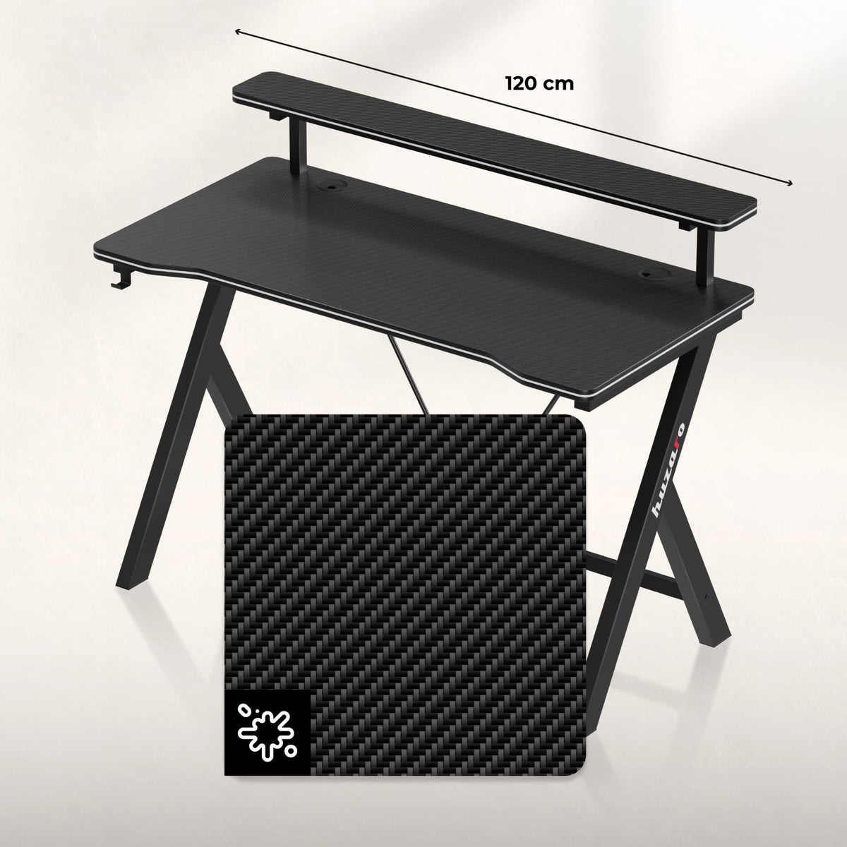 Huzaro Hero 1.9 Black 120 cm gaming desk