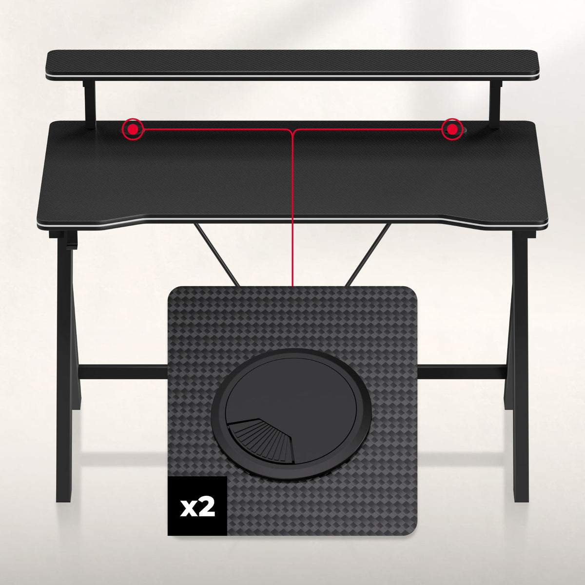 Huzaro Hero 1.9 Black 120 cm gaming desk