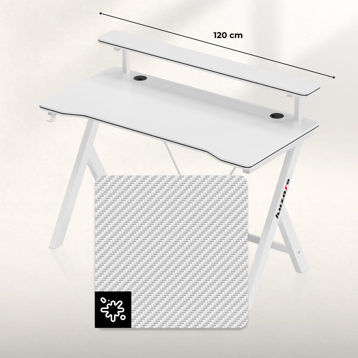 Huzaro Hero 1.9 White 120 cm gaming desk