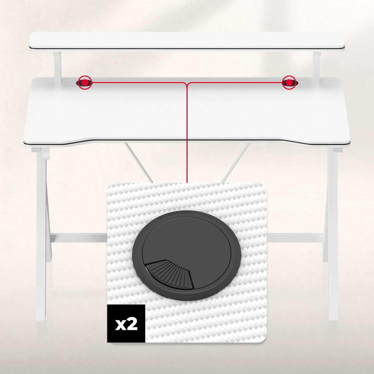 Huzaro Hero 1.9 White 120 cm gaming desk