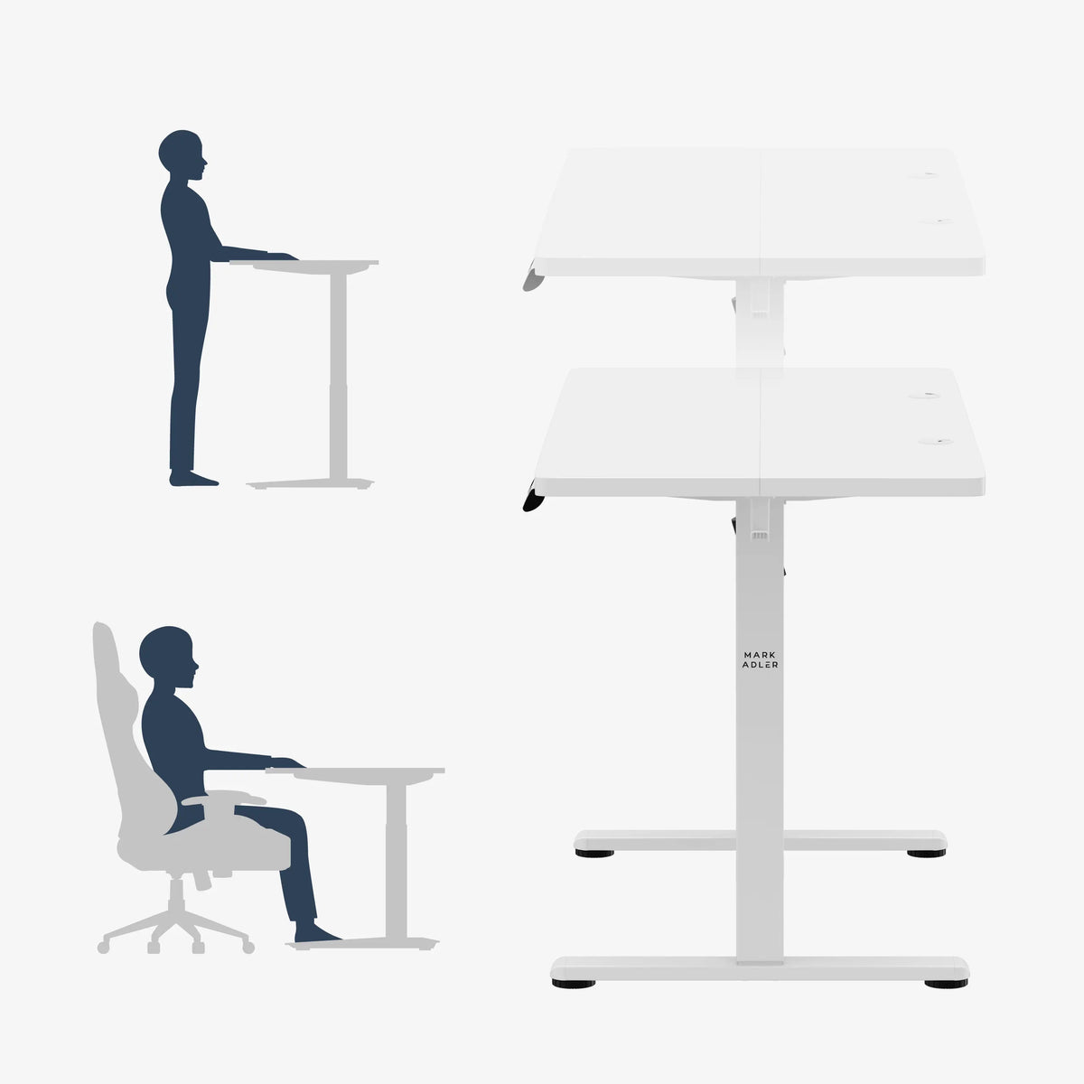 Mark Adler Leader 6.9 White 120 cm electric height-adjustable desk