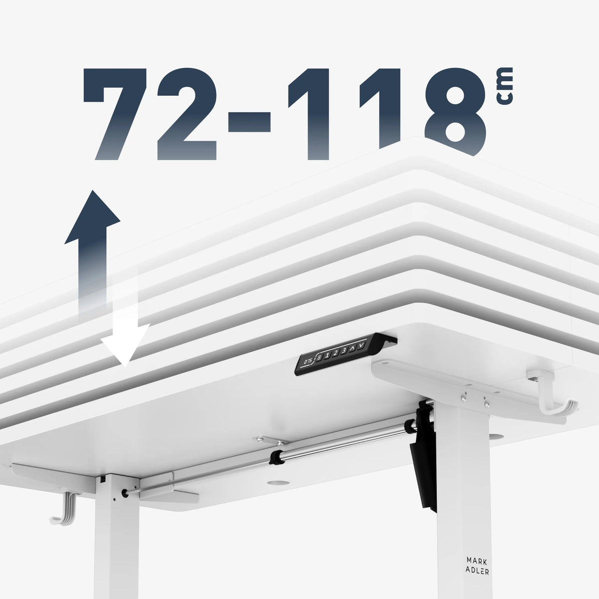 Mark Adler Leader 6.9 White 120 cm electric height-adjustable desk