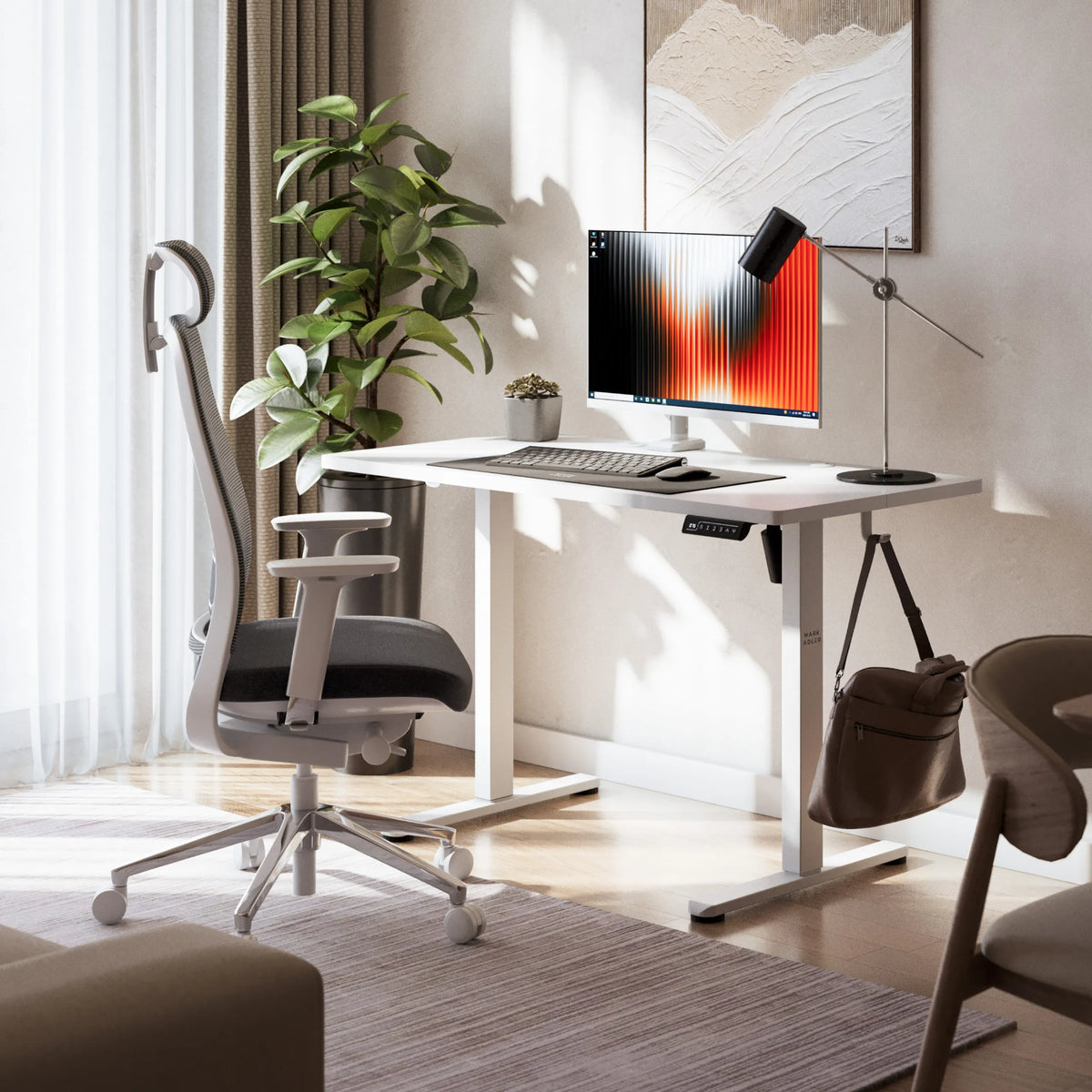 Mark Adler Leader 6.9 White 120 cm electric height-adjustable desk