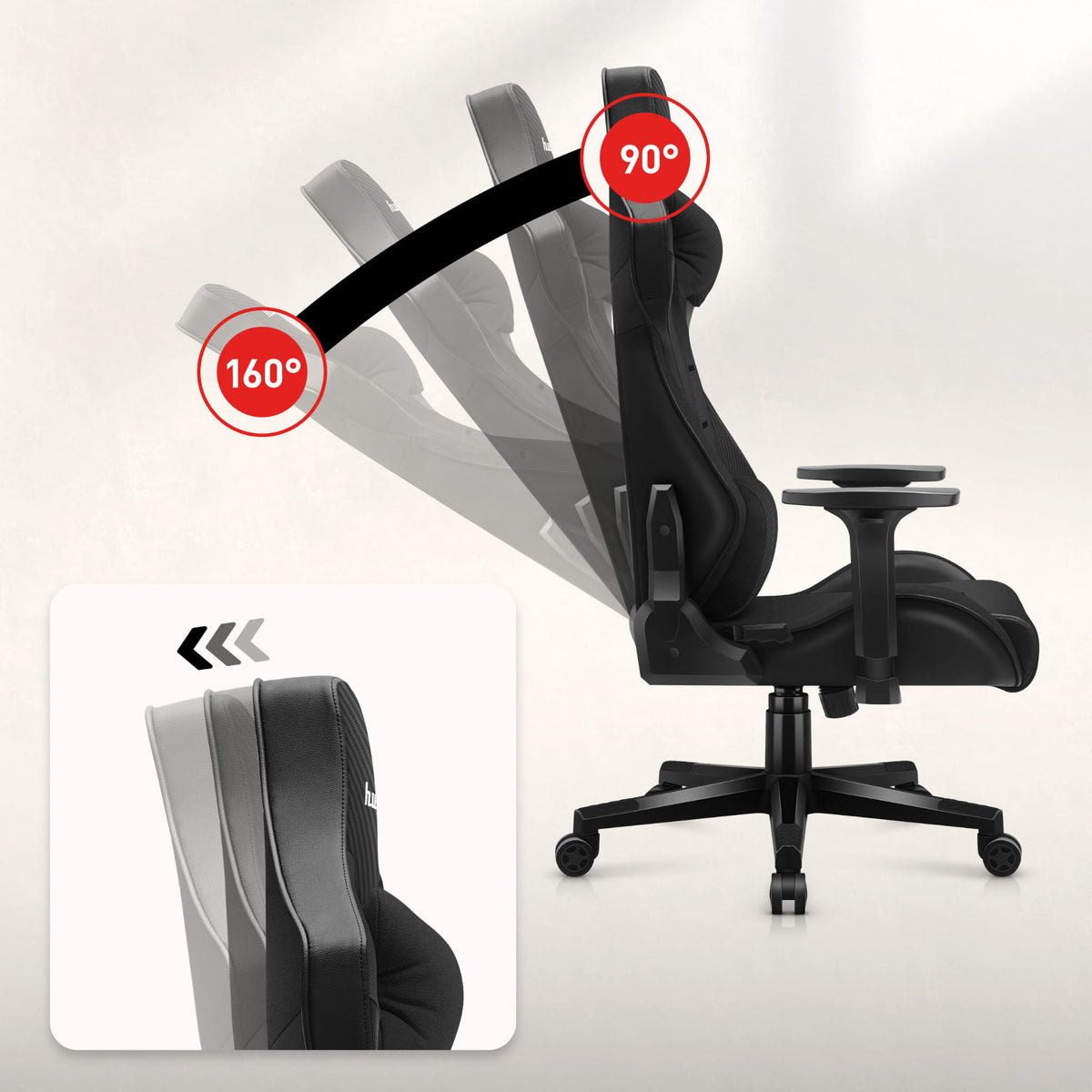 HUZARO FORCE 7.6 Black Gaming Chair
