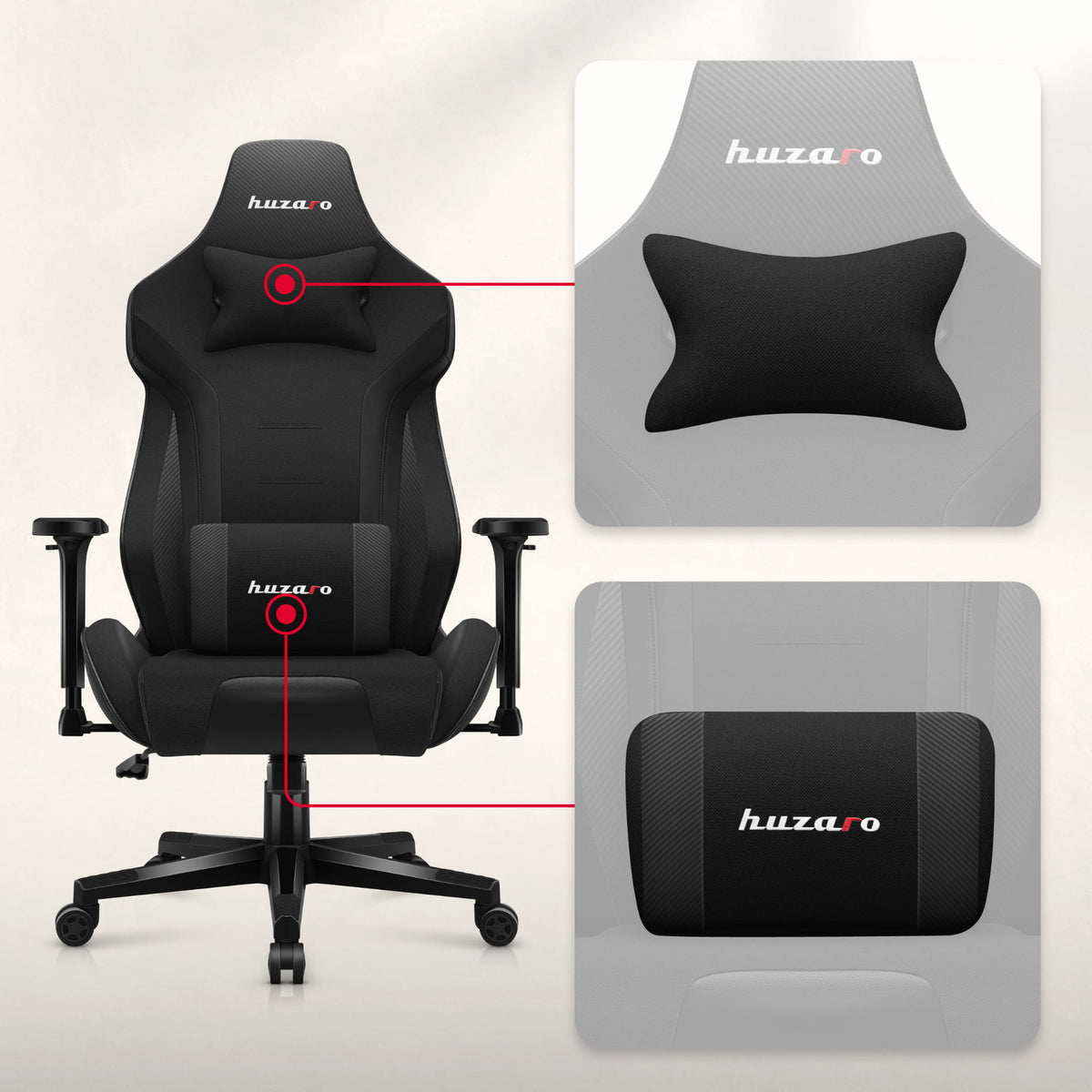 HUZARO FORCE 7.6 Black Gaming Chair