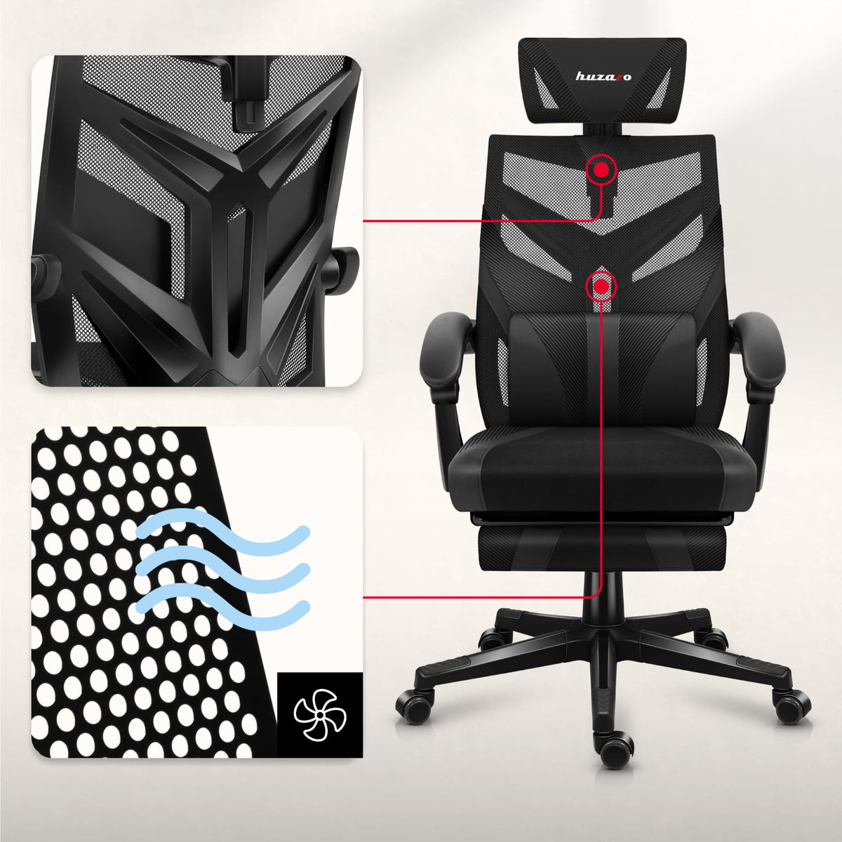 HUZARO COMBAT 5.0 Black Gaming Chair