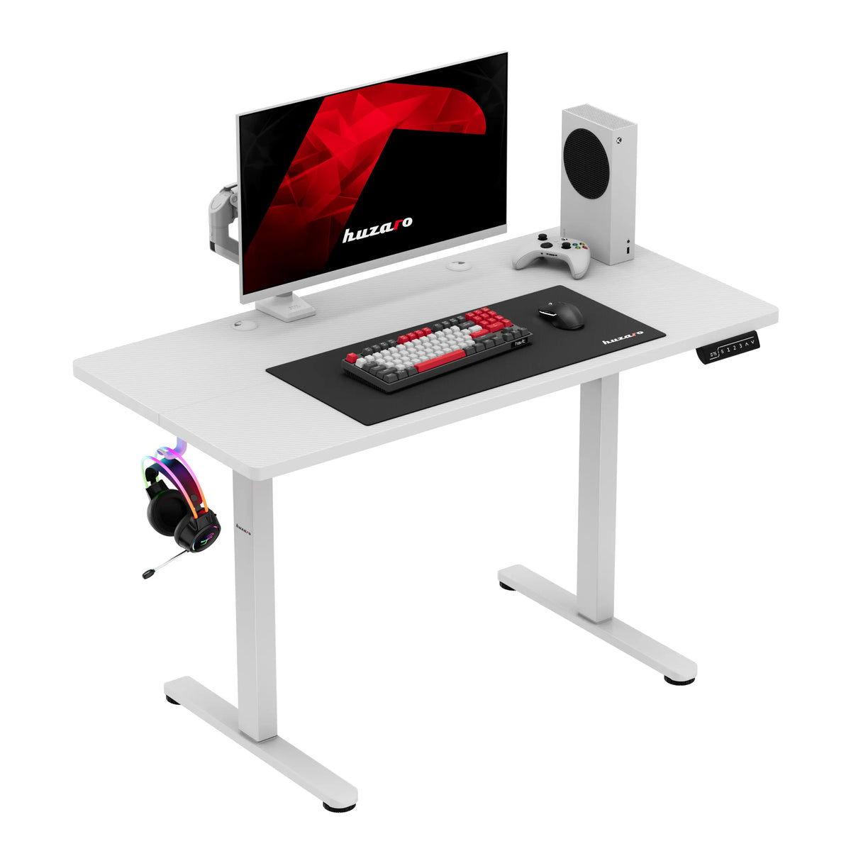 Huzaro Hero 8.1 White 120 cm Electric Gaming Desk