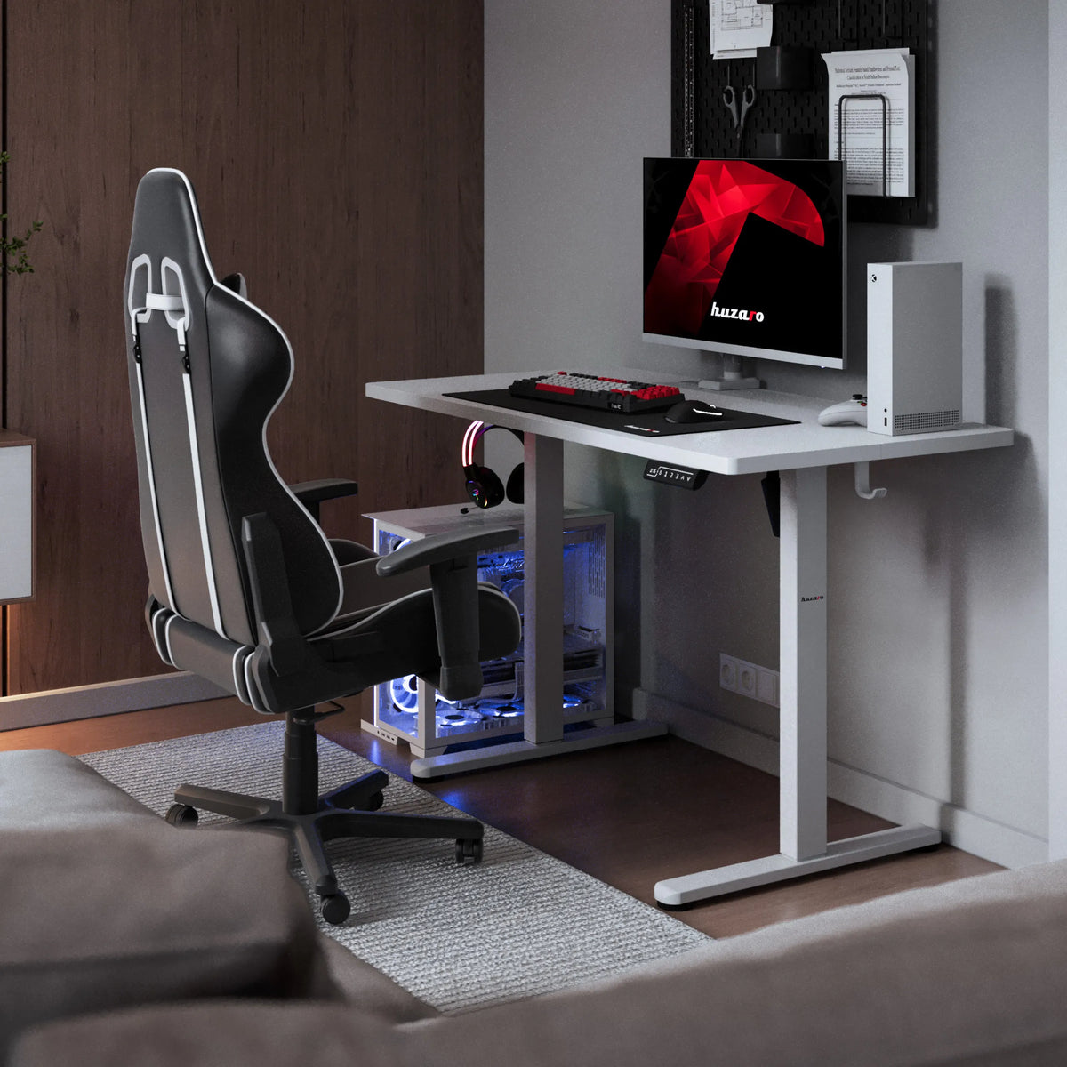 Huzaro Hero 8.1 White 120 cm Electric Gaming Desk