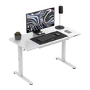 Mark Adler Leader 8.5 White electric desk with a glass top