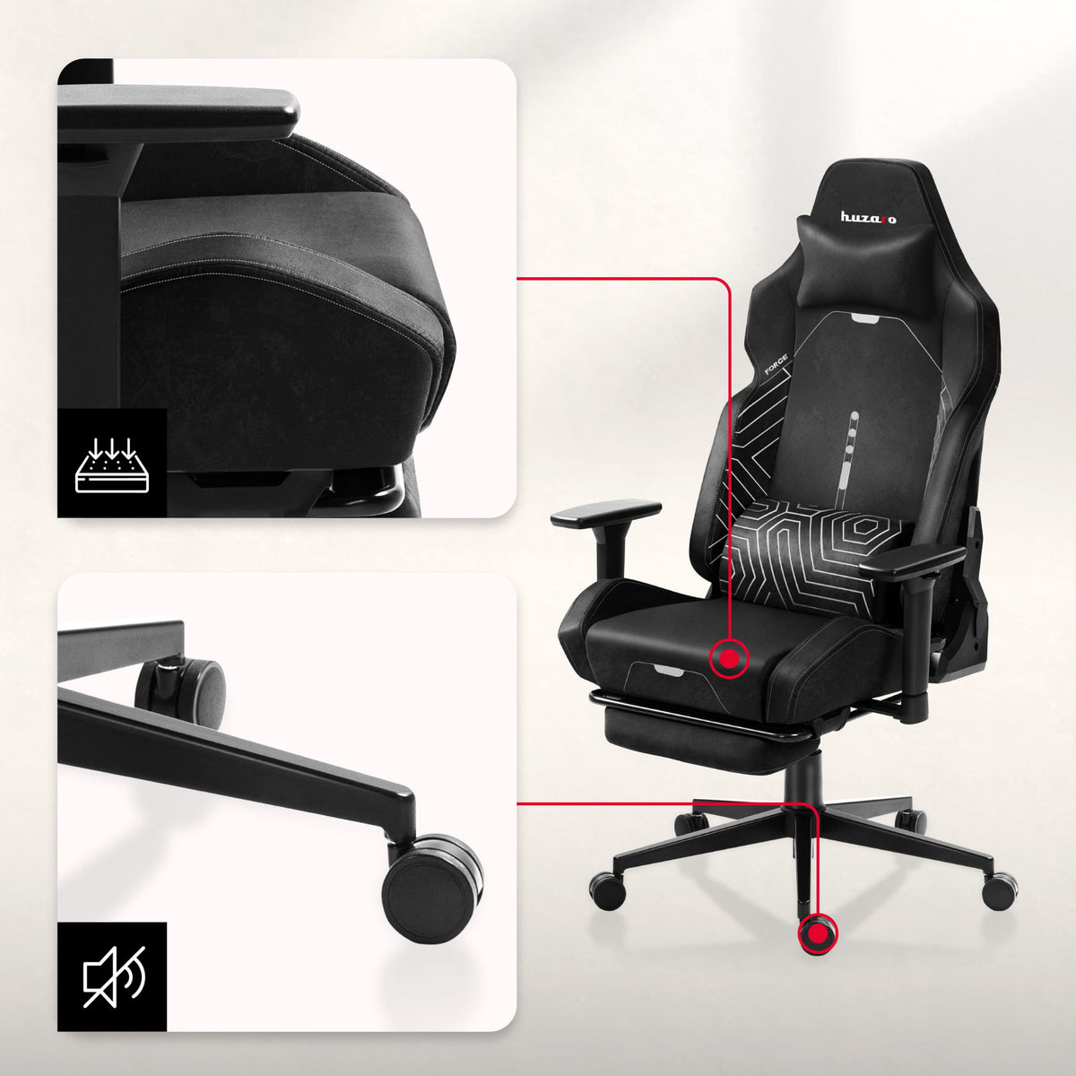 HUZARO FORCE 8.1 Black Gaming Chair
