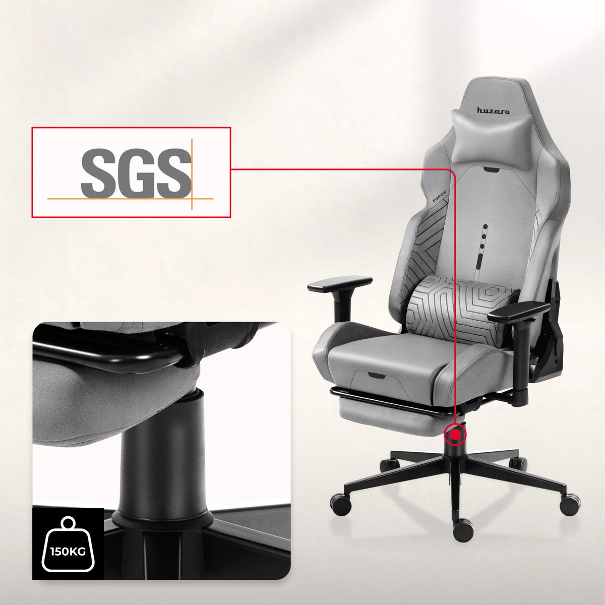 HUZARO FORCE 8.1 Grey Gaming Chair