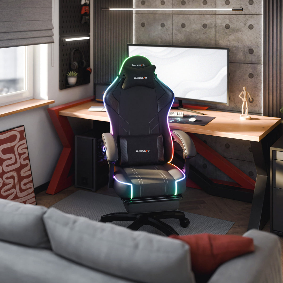 Huzaro Force 3.7 RGB Black gaming chair