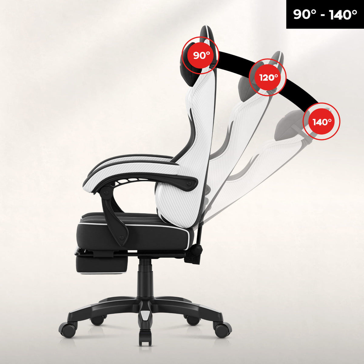 Huzaro Force 3.7 White Carbon Gaming Chair