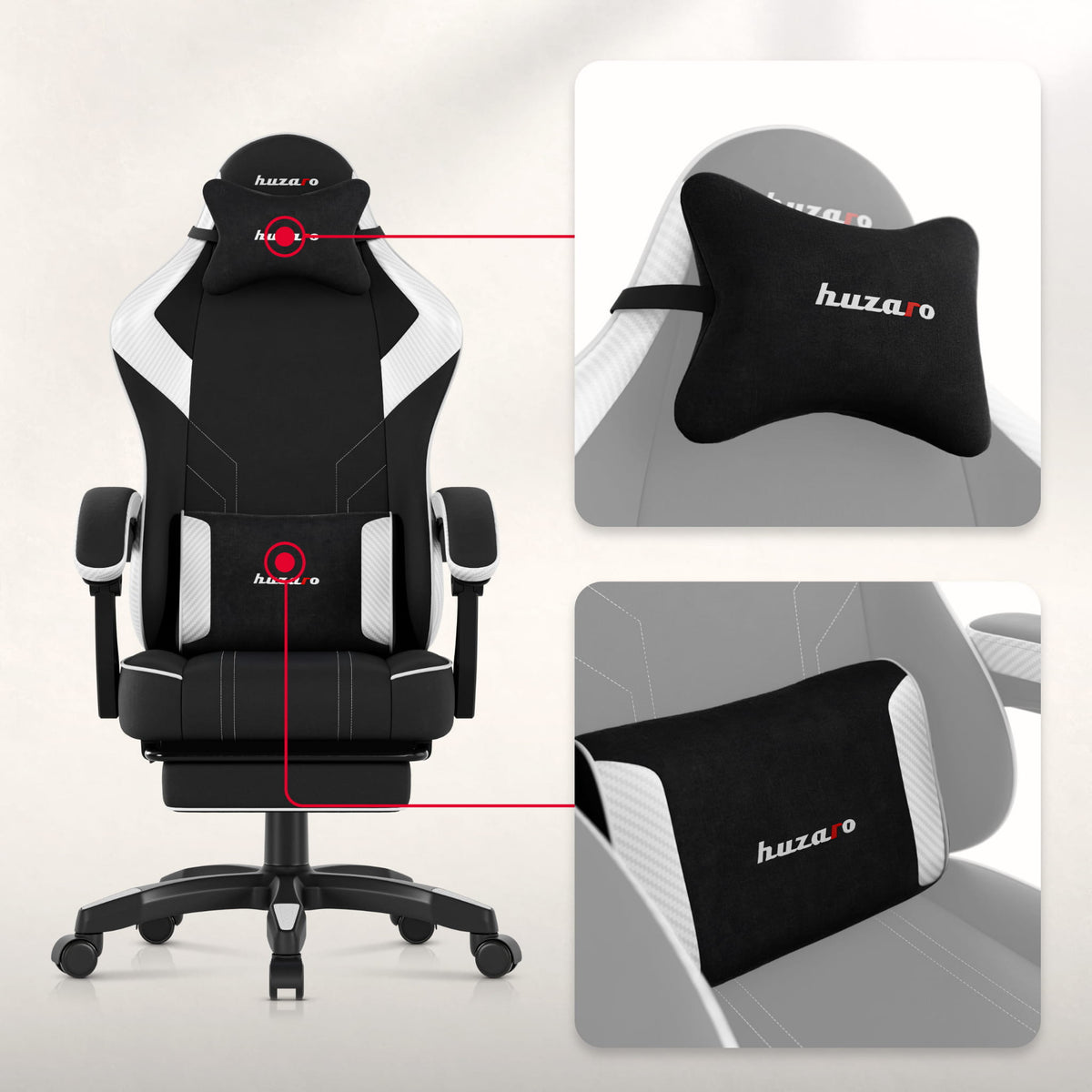 Huzaro Force 3.7 White Carbon Gaming Chair