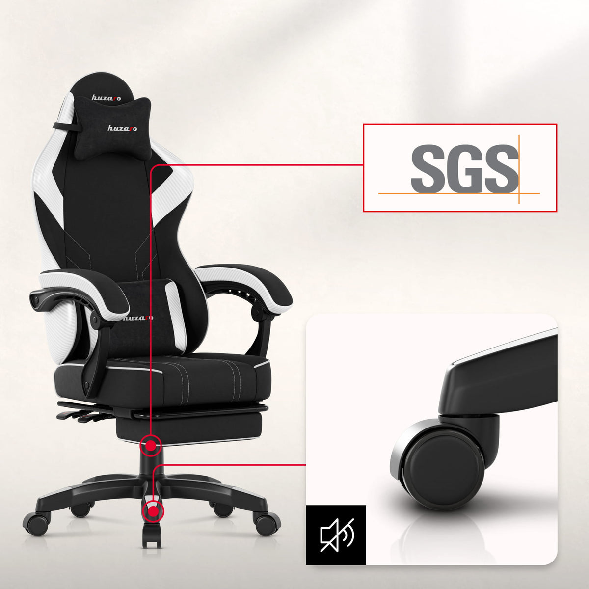 Huzaro Force 3.7 White Carbon Gaming Chair