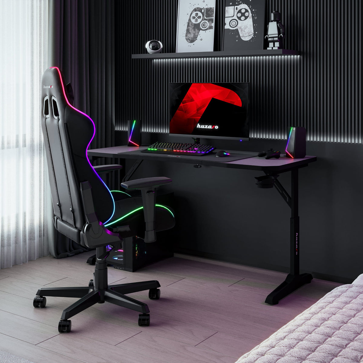 Huzaro Hero 3.6 Black 140 cm gaming desk
