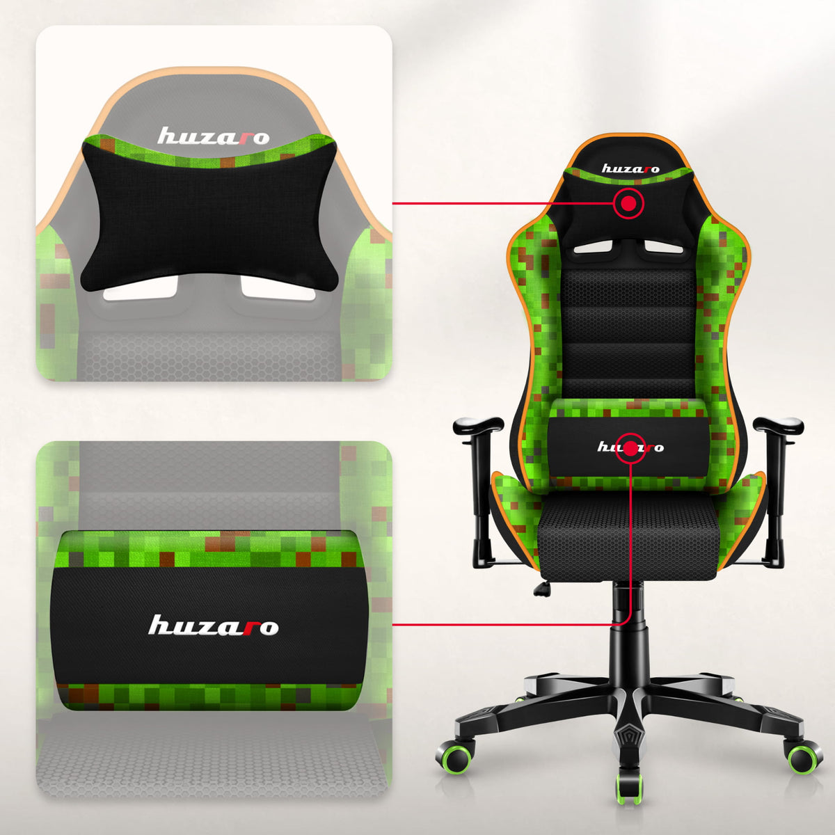 HUZARO RANGER 6.0 Pixel Mesh Children’s Gaming Chair